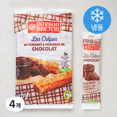 페이장브레통 초콜릿 크레페 (냉동), 30g, 6개입, 4개
