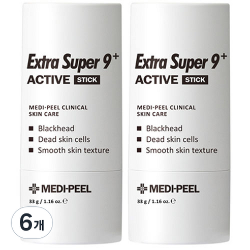 메디필 엑스트라 슈퍼9 플러스 액티브 스틱 33g, 6개