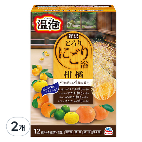 온포 탄산입욕제 시트러스유자 12p, 480g, 2개