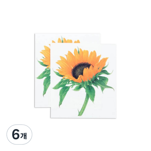 태틀리 타투 스티커, 선플라워, 6개