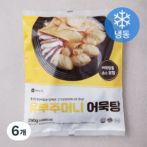 영자어묵 유부주머니 어묵탕 (냉동), 290g, 6개