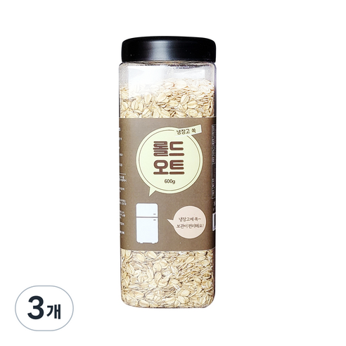 냉장고쏙 롤드 오트, 600g, 3개