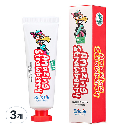 브리스틱 어린이 불소 케이엘 에스 치약, 50g, 3개