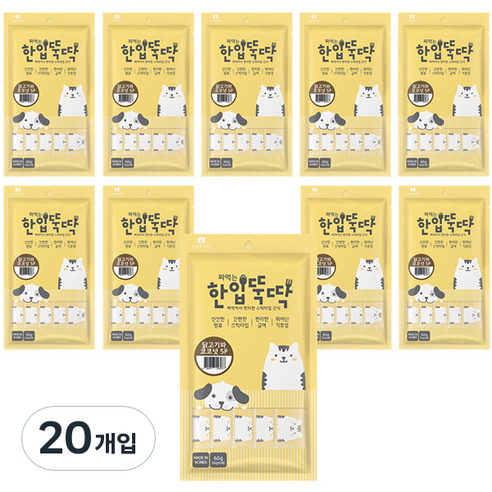한입뚝딱 짜먹는 강아지 간식 닭고기와 코코넛, 닭고기 + 코코넛 혼합맛, 60g, 20개
