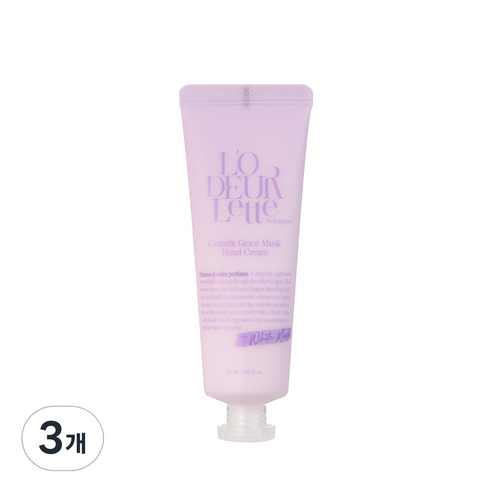 로더렛 컬러핏 그레이스 핸드 크림 화이트 머스크, 50ml, 3개