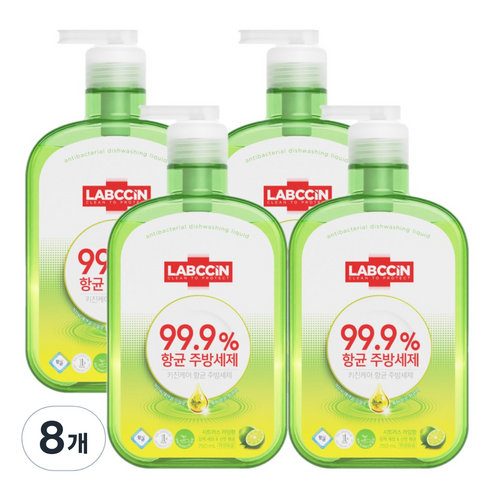 랩신 항균 주방세제 라임향, 8개, 750ml