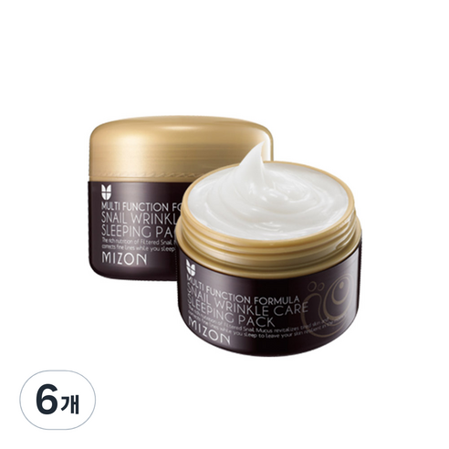 미즈온 스네일 링클케어 슬리핑 팩, 76g, 6개