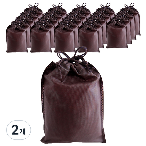 부직포 복주머니 더스트백 30 x 39 cm 25p, 브라운, 2개
