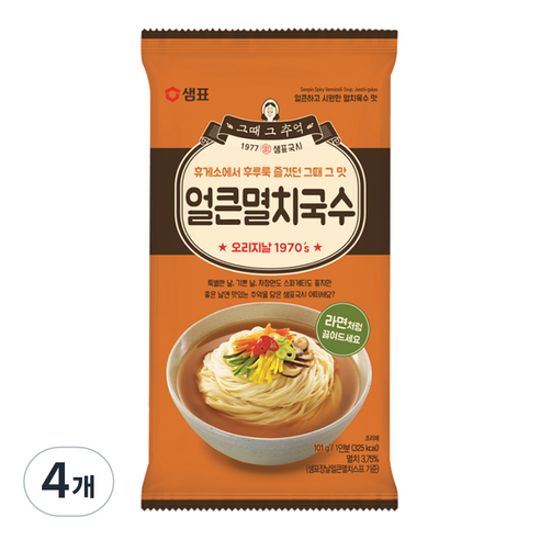 샘표 얼큰멸치국수, 101g, 4개