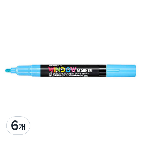 문화연필 윈도우마카 파랑, 6개, 1색