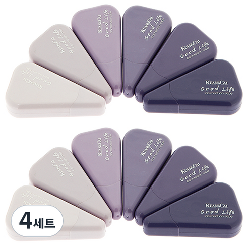 그라데이션 삼각 수정테이프 6종 세트, 라일락, 4세트