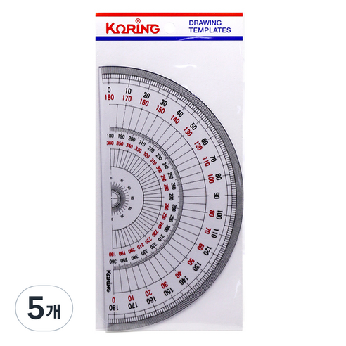 코링 템플레이트 반원 분도기 18cm K-1800, 5개