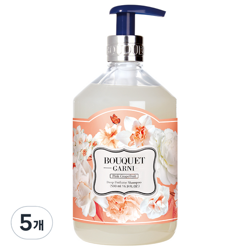 부케가르니 딥퍼퓸 샴푸 핑크자몽, 500ml, 5개