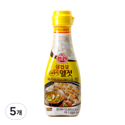 오뚜기 삼겹살 제주식 멜젓 소스, 270g, 5개