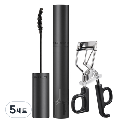 루나 래쉬 익스트림 픽싱 마스카라 + 컬 픽싱 뷰러 세트, 5세트, 블랙