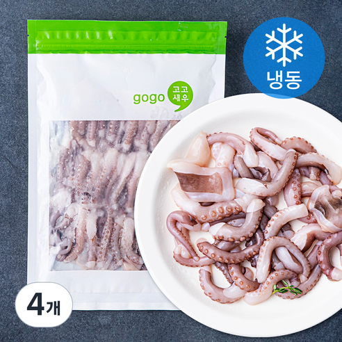 고고새우 탱글탱글 손질 절단낙지 (냉동), 450g(M), 4개
