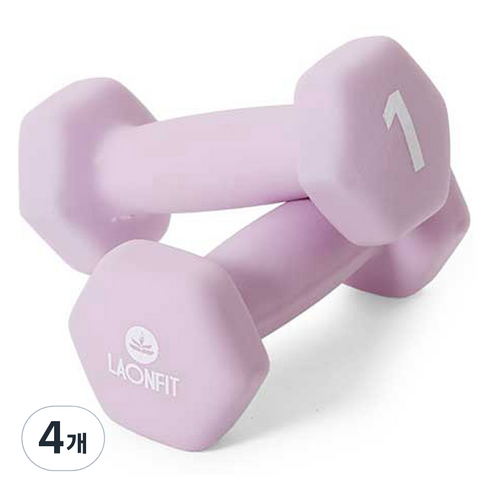 라온핏 아령 파스텔 퍼플, 1kg, 4개