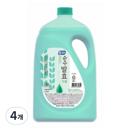 참그린 순수발효 식물 주방세제, 3.87L, 4개