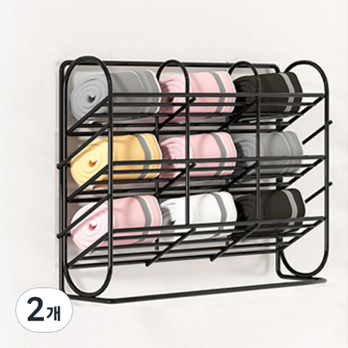 민트 벽걸이형 속옷 양말 정리함 9칸, 블랙, 2개