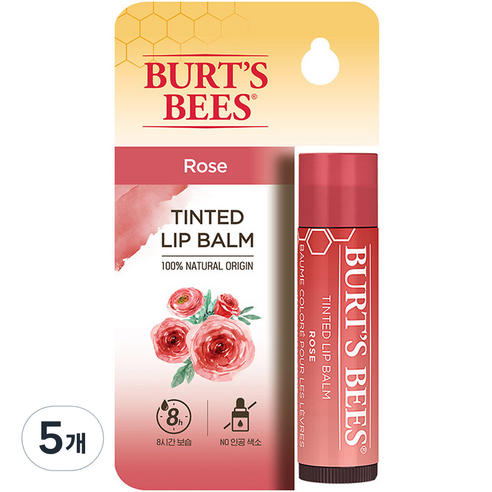 버츠비 틴티드 립밤, 로즈, 5개, 4.25g