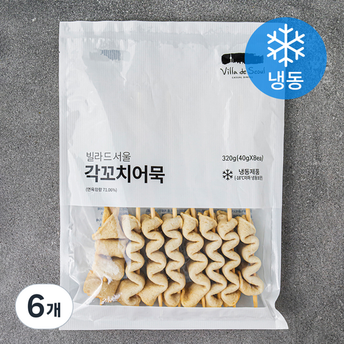빌라드서울 각꼬치어묵 8개입 (냉동), 320g, 6개