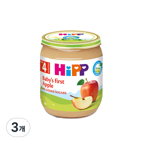 힙 퍼스트 애플 이유식, 125g, 3개