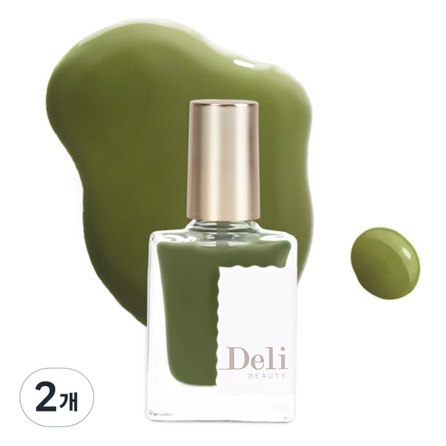 델리뷰티 딥 시럽 루어 인 무드 네일컬러, MGR403 뮤트 카키, 10ml, 2개