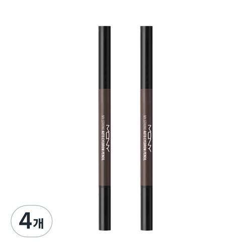 맥퀸뉴욕 마이 스트롱 오토 아이브로우 펜슬 하드파우더 0.35g, NO2 그레이 브라운, 4개