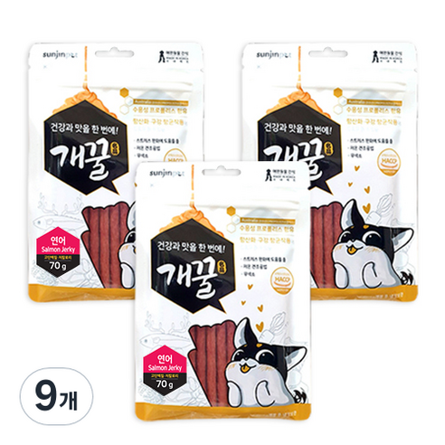 에이치디씨 개꿀 프로폴리스져키 강아지간식 70g, 연어, 9개