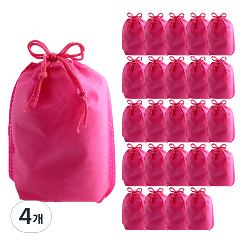 부직포 복주머니 더스트백 20 x 27 cm 25p, 핫핑크, 4개