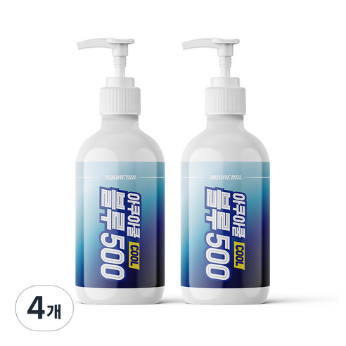 아쿠아쿨 블루 500 스포츠 리커버리 젤, 4개, 500ml
