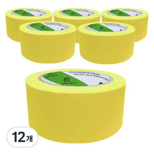 신흥테이프 마스킹 테이프 노랑 48mm x 40m, 12개
