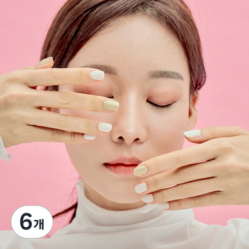 붙이는 젤네일 블링온 스티커, 6개, 코코넛밀크