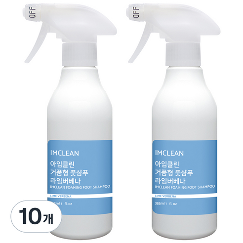 아임클린 클린데이 거품형 풋샴푸 라임버베나 385ml, 10개, 1개입