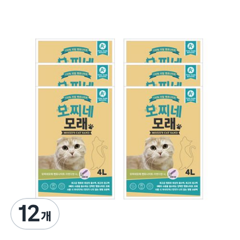 모찌네 고양이 모래, 4L, 12개, 라벤더향