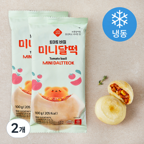 낭만부부 토마토바질 미니달떡 (냉동), 100g, 2개, 2개입