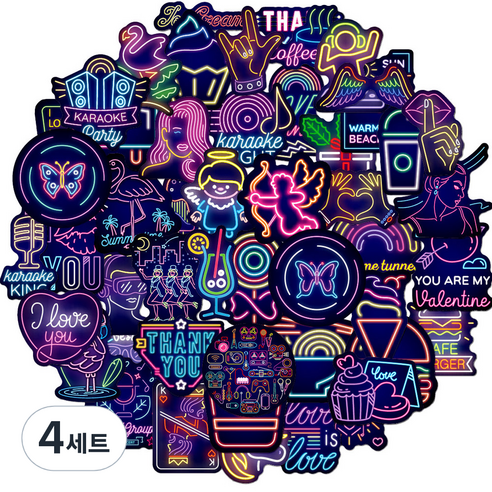 리빙홈디테일 캐리어 노트북 여행 방수 스티커 50p 세트, 타입 W, 4세트