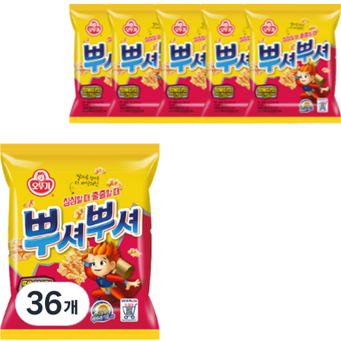 오뚜기 뿌셔뿌셔 떡볶이맛, 90g, 36개