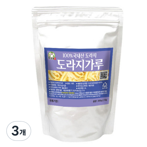 백장생 토종 도라지가루, 300g, 3개