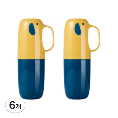 원이네 여행용 휴대용 칫솔케이스, 옐로우, 6개