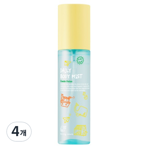 댄싱웨일 데일리 바디 미스트 파우더 포션, 4개, 70ml