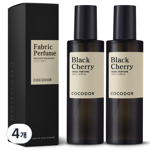 코코도르 섬유탈취제 블랙체리, 250ml, 4개
