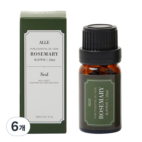 알레 퓨어 에센셜 오일 백프로 로즈마리, 6개, 10ml