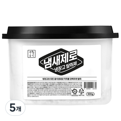 생활공식 냄새제로 냉장고 탈취제, 300g, 5개