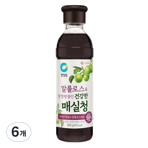 청정원 알룰로스 매실청, 650g, 6개