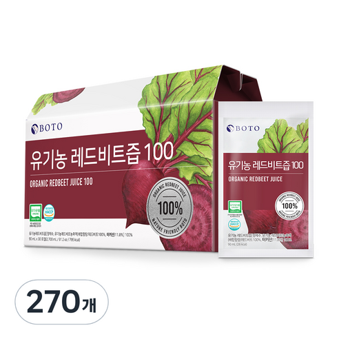보뚜 유기농 레드비트즙 100, 90ml, 270개