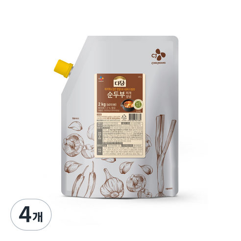 다담 순두부찌개양념, 2kg, 4개