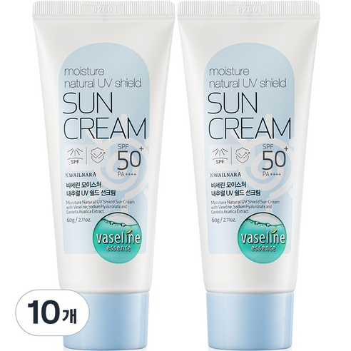 바세린 모이스처 UV 쉴드 선크림 SPF50+ PA++++, 10개, 60g