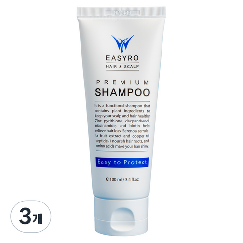 이지로 헤어 앤 스칼프 프리미엄 샴푸, 100ml, 3개