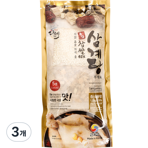 다예 찹쌀 삼계탕 재료, 120g, 3개